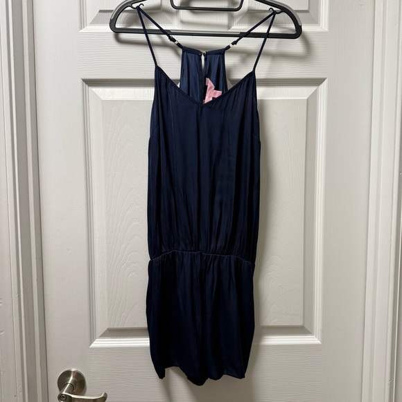 Lilly Pulitzer Other - Lilly Pulitzer Romper Women XXS Navy Blue Adjustable Straps Elastic Waist